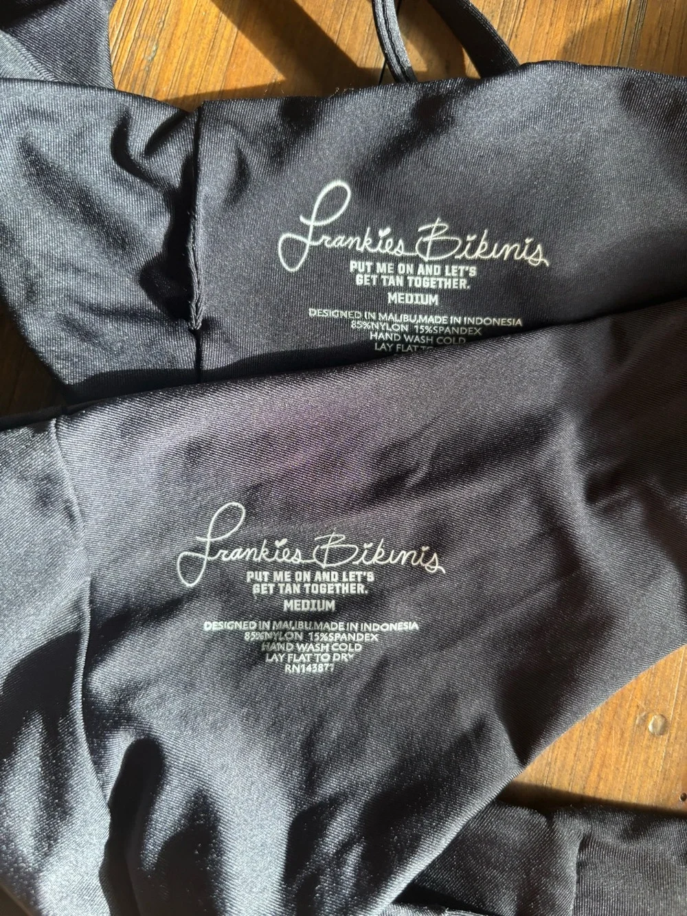 Frankie’s bikinis black embroidered bikini set